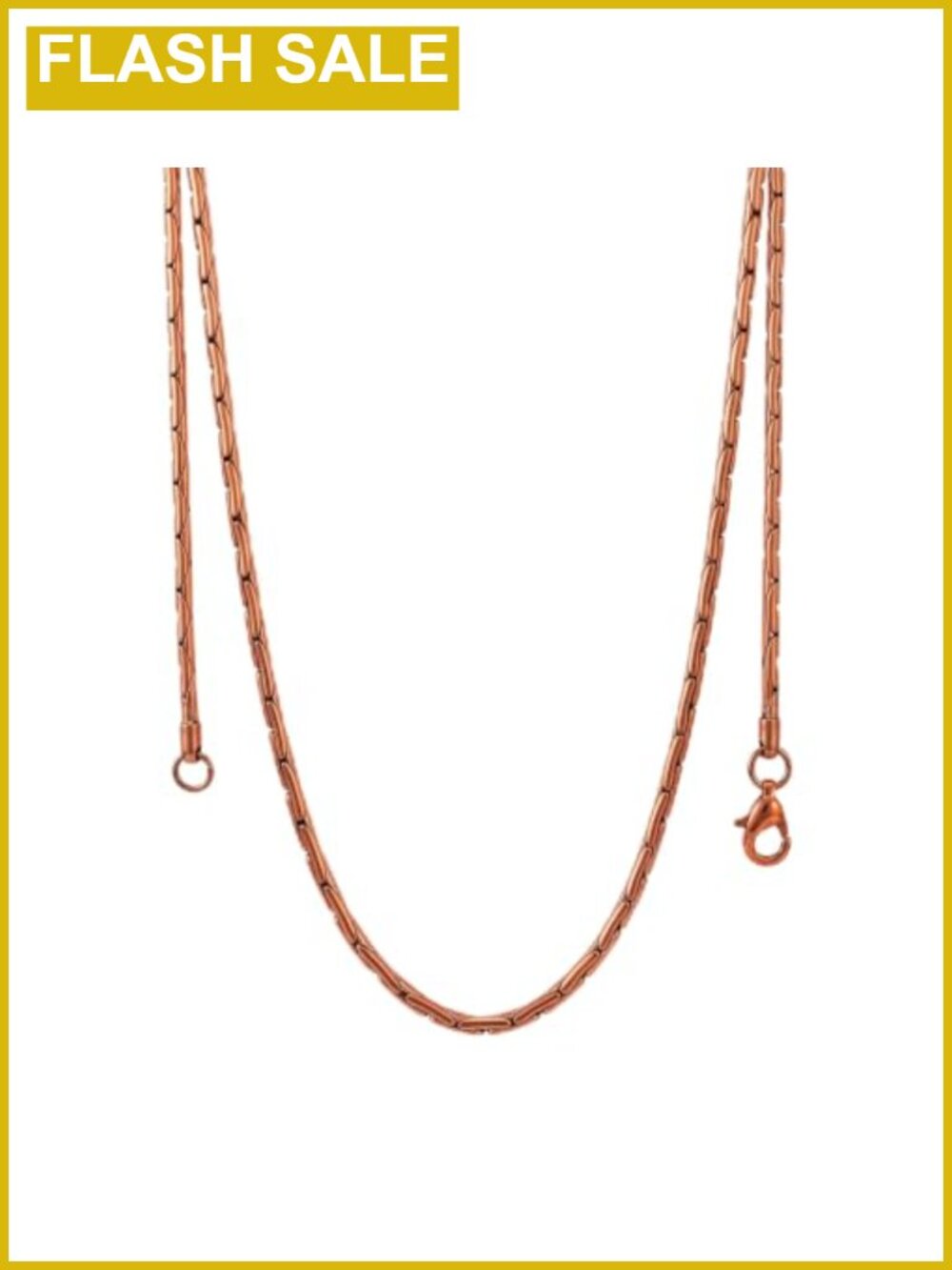 Pure Copper Round Box Link Chain Necklace Solid Copper Jewelry Gift